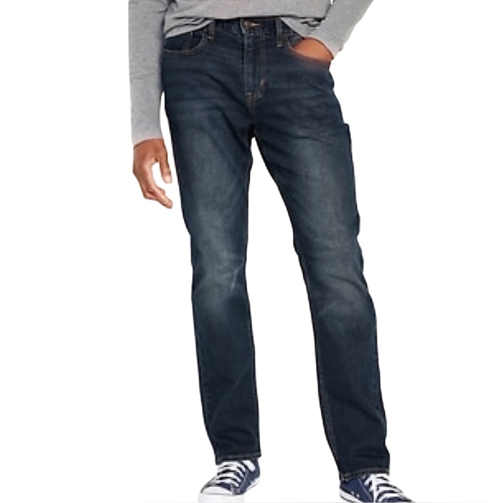Straight Five-Pocket Built-In Flex Jeans